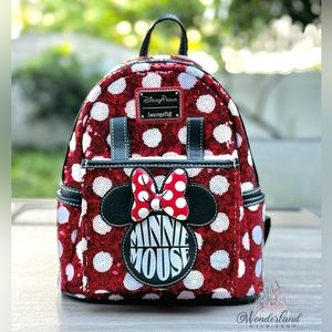 Disney Parks 2024 Minnie Mouse Rock The Dots Backpack Bag Loungefly NEW